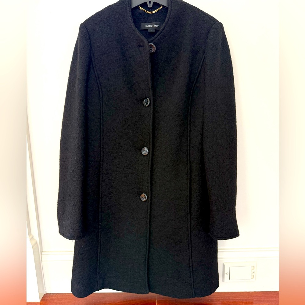 Ellen Tracy Coat 🧥 Size 4 Women unique Wool Blend Winter Jacket EUC Outwear